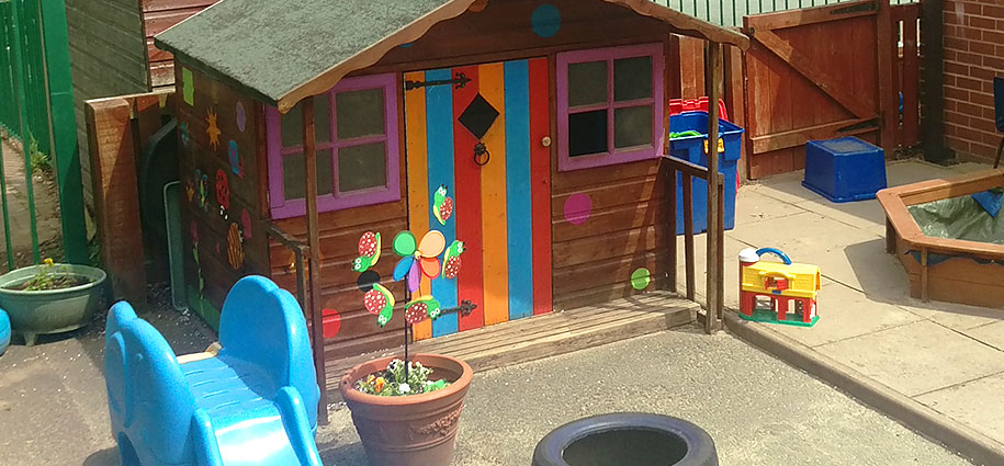 Wendy house in the garden